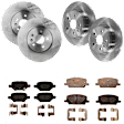 KIT-073024-1760 4-Wheel Set Front and Rear Brake Disc and Pad Kit, Plain Surface 5 Lugs Front-299.97 mm/Rear-267.97 mm Ceramic, Includes (4) Disc and (2) Pad Set