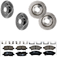 KIT-073024-1761 4-Wheel Set Front and Rear Brake Disc and Pad Kit, Plain Surface 5 Lugs Front-296.93 mm/Rear-270 mm Ceramic, Includes (2) Brake Pad Set and (4) Brake Disc