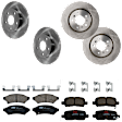 KIT-073024-1764 4-Wheel Set Front and Rear Brake Disc and Pad Kit, Plain Surface 5 Lugs Front-296.93 mm/Rear-270 mm Ceramic, Includes (2) Brake Pad Set and (4) Brake Disc