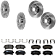 KIT-073024-1875 4-Wheel Set Front and Rear Brake Disc and Pad Kit, Plain Surface 5 Lugs Front-321.06 mm/Rear-314.96 mm Semi-metallic, Includes (4) Brake Disc and (2) Brake Pad Set