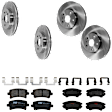 KIT-073024-1877 4-Wheel Set Front and Rear Brake Disc and Pad Kit, Plain Surface 5 Lugs Front-321.06 mm/Rear-314.96 mm Semi-metallic, Includes (4) Brake Disc and (2) Brake Pad Set