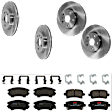KIT-073024-1882 4-Wheel Set Front and Rear Brake Disc and Pad Kit, Plain Surface 5 Lugs Front-321.06 mm/Rear-314.96 mm Semi-metallic, Includes (4) Brake Disc and (2) Brake Pad Set