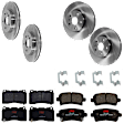 KIT-073024-1883 4-Wheel Set Front and Rear Brake Disc and Pad Kit, Plain Surface, 5 Lugs, Ceramic - Front; Semi-Metallic - Rear, 321mm Front Disc, Single Piston Front Calipers