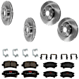 KIT-073024-1884 4-Wheel Set Front and Rear Brake Disc and Pad Kit, Plain Surface 5 Lugs Front-321.06 mm/Rear-314.96 mm Semi-metallic, Includes (4) Brake Disc and (2) Brake Pad Set