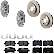 KIT-073024-1918 Front and Rear Brake Disc and Pad Kit, Plain Surface, 5 Lugs, Front-295.91 mm/Rear-314.96 mm, Front-Ceramic/Rear-Semi-Metallic