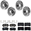 KIT-073024-1960 4-Wheel Set Front and Rear Brake Disc and Pad Kit, Plain Surface, 5 Lugs, Ceramic - Front; Semi-Metallic - Rear, 321mm Front Disc, Single Piston Front Calipers