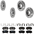 KIT-073024-2022 4-Wheel Set Front and Rear Brake Disc and Pad Kit, Plain Surface 5 Lugs Front-344.93 mm/Rear-314.96 mm Semi-metallic, Includes (4) Brake Disc and (2) Brake Pad Set