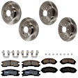 KIT-073024-2052 4-Wheel Set Front and Rear Brake Disc and Pad Kit, Plain Surface 5 Lugs Front-275.08 mm/Rear-290.07 mm Ceramic, Includes (4) Brake Disc and (2) Brake Pad Set