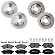 KIT-073024-2066 4-Wheel Set Front and Rear Brake Disc and Pad Kit, Plain Surface 5 Lugs Front-296.93 mm/Rear-298.96 mm Ceramic FWD, Includes (4) Brake Disc and (2) Brake Pad Set