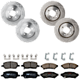 KIT-073024-2067 4-Wheel Set Front and Rear Brake Disc and Pad Kit, Plain Surface 5 Lugs Front-296.93 mm/Rear-298.96 mm Ceramic FWD, Includes (4) Brake Disc and (2) Brake Pad Set
