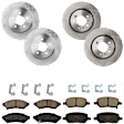 KIT-073024-2070 4-Wheel Set Front and Rear Brake Disc and Pad Kit, Plain Surface 5 Lugs Front-296.93 mm/Rear-298.96 mm Ceramic FWD, Includes (4) Brake Disc and (2) Brake Pad Set