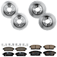 KIT-073024-2085 Front and Rear Brake Disc and Pad Kit, Plain Surface, 5 Lugs, Front-299.97 mm/Rear-292 mm, Front-Semi-Metallic/Rear-Ceramic
