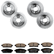 KIT-073024-2088 Front and Rear Brake Disc and Pad Kit, Plain Surface, 5 Lugs, Front-299.97 mm/Rear-292 mm, Front-Semi-Metallic/Rear-Ceramic