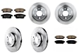 KIT-073024-2091 Front and Rear Brake Disc and Pad Kit, Plain Surface, 5 Lugs, Front-299.97 mm/Rear-292 mm, Front-Semi-Metallic/Rear-Ceramic