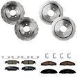 KIT-073024-2294 4-Wheel Set Front and Rear Brake Disc and Pad Kit, Plain Surface 5 Lugs Front-303.02 mm/Rear-297.94 mm Ceramic, Includes (4) Brake Disc and (2) Brake Pad Set