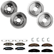 KIT-073024-2303 4-Wheel Set Front and Rear Brake Disc and Pad Kit, Plain Surface 5 Lugs Front-303.02 mm/Rear-297.94 mm Ceramic, Includes (4) Brake Disc and (2) Brake Pad Set