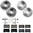 KIT-073024-2342 4-Wheel Set Front and Rear Brake Disc and Pad Kit, Plain Surface 5 Lugs Front-303.02 mm/Rear-297.94 mm Ceramic, Includes (4) Brake Disc and (2) Brake Pad Set