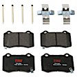 KIT-073024-2351 4-Wheel Set Front and Rear Brake Disc and Pad Kit, Plain Surface 5 Lugs Front-303.02 mm/Rear-297.94 mm Ceramic, Includes (4) Brake Disc and (2) Brake Pad Set