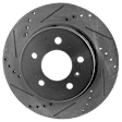 KIT-073024-2578 4-Wheel Set Front and Rear Brake Disc and Pad Kit, Cross-drilled and Slotted 5 Lugs Front-323 mm/Rear-292 mm Ceramic, Includes (2) Brake Pad Set and (4) Brake Disc