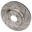 KIT-073024-2578 4-Wheel Set Front and Rear Brake Disc and Pad Kit, Cross-drilled and Slotted 5 Lugs Front-323 mm/Rear-292 mm Ceramic, Includes (2) Brake Pad Set and (4) Brake Disc