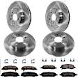 KIT-073024-2600 4-Wheel Set Front and Rear Brake Disc and Pad Kit, Cross-drilled and Slotted 5 Lugs Front-323 mm/Rear-292 mm Ceramic, Includes (2) Brake Pad Set and (4) Brake Disc