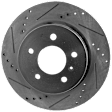 KIT-073024-2600 4-Wheel Set Front and Rear Brake Disc and Pad Kit, Cross-drilled and Slotted 5 Lugs Front-323 mm/Rear-292 mm Ceramic, Includes (2) Brake Pad Set and (4) Brake Disc