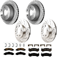 2003 GMC Yukon - 4-Wheel Set Front and Rear Brake Disc and Pad Kit, Cross-drilled and Slotted, 6 Lugs, Front-305.05 mm/Rear-329.69 mm, Front-Semi-Metallic/Rear-Ceramic, 6.0L 8Cyl, Includes (4) Disc and (2) Pad Set