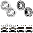 KIT-073024-2634 Front and Rear Brake Disc and Pad Kit, Plain Surface, 6 Lugs, Front-305.05 mm/Rear-329.69 mm, Front-Semi-Metallic/Rear-Ceramic