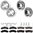 KIT-073024-2639 Front and Rear Brake Disc and Pad Kit, Plain Surface, 6 Lugs, Front-305.05 mm/Rear-329.69 mm, Front-Ceramic/Rear-Semi-Metallic