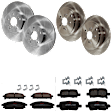 KIT-073024-263 4-Wheel Set Front and Rear Brake Disc and Pad Kit, Plain Surface 5 Lugs Front-299.97 mm/Rear-312.93 mm Ceramic, Includes (4) Brake Disc and (2) Brake Pad Set