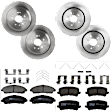 KIT-073024-268 Front and Rear Brake Disc and Pad Kit, Plain Surface, 5 Lugs, Front-320 mm/Rear-330 mm, Front-Ceramic/Rear-Semi-Metallic