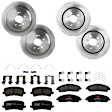 KIT-073024-269 Front and Rear Brake Disc and Pad Kit, Plain Surface, 5 Lugs, Front-320 mm/Rear-330 mm, Front-Ceramic/Rear-Semi-Metallic