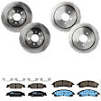 KIT-073024-2729 4-Wheel Set Front and Rear Brake Disc and Pad Kit, Plain Surface 5 Lugs Front-303.02 mm/Rear-297.94 mm Ceramic, Includes (4) Brake Disc and (2) Brake Pad Set