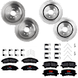 KIT-073024-272 Front and Rear Brake Disc and Pad Kit, Plain Surface, 5 Lugs, Front-320 mm/Rear-330 mm, Front-Ceramic/Rear-Semi-Metallic
