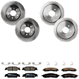 KIT-073024-2730 4-Wheel Set Front and Rear Brake Disc and Pad Kit, Plain Surface 5 Lugs Front-303.02 mm/Rear-297.94 mm Ceramic, Includes (4) Brake Disc and (2) Brake Pad Set