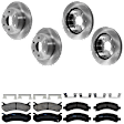 KIT-073024-2770 4-Wheel Set Front and Rear Brake Disc and Pad Kit, Plain Surface 6 Lugs Front-305.05 mm/Rear-325.12 mm Ceramic, Includes (2) Brake Pad Set and (4) Brake Disc