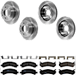 KIT-073024-2771 4-Wheel Set Front and Rear Brake Disc and Pad Kit, Plain Surface, 6 Lugs, Semi-Metallic - Front, Ceramic - Rear, 2nd Design