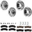 KIT-073024-2772 4-Wheel Set Front and Rear Brake Disc and Pad Kit, Plain Surface 6 Lugs Front-305.05 mm/Rear-325.12 mm Ceramic, Includes (2) Brake Pad Set and (4) Brake Disc