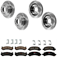 KIT-073024-2792 4-Wheel Set Front and Rear Brake Disc and Pad Kit, Plain Surface, 6 Lugs, Ceramic - Front, Semi-Metallic - Rear, 2nd Design