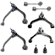 8-Piece Kit Front, Driver and Passenger Side Suspension Kit, Includes (2) Ball Joint, (4) Control Arm, and (2) Sway Bar Link