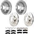 KIT-073024-2815 4-Wheel Set Front and Rear Brake Disc and Pad Kit, Cross-drilled and Slotted 6 Lugs Front-305.05 mm/Rear-325.12 mm Semi-metallic, Includes (4) Brake Disc and (2) Brake Pad Set