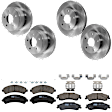 KIT-073024-2834 4-Wheel Set Front and Rear Brake Disc and Pad Kit, Plain Surface 5 Lugs Front-275 mm/Rear-294.89 mm Ceramic, Includes (4) Brake Disc and (2) Brake Pad Set