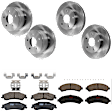 KIT-073024-2837 4-Wheel Set Front and Rear Brake Disc and Pad Kit, Plain Surface 5 Lugs Front-275 mm/Rear-294.89 mm Ceramic, Includes (4) Brake Disc and (2) Brake Pad Set
