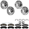 KIT-073024-2840 Front and Rear Brake Disc and Pad Kit, Plain Surface, 5 Lugs, Front-275 mm/Rear-294.89 mm, Front-Ceramic/Rear-Semi-Metallic