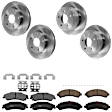 KIT-073024-2843 Front and Rear Brake Disc and Pad Kit, Plain Surface, 5 Lugs, Front-275 mm/Rear-294.89 mm, Front-Ceramic/Rear-Semi-Metallic