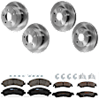 KIT-073024-2846 4-Wheel Set Front and Rear Brake Disc and Pad Kit, Plain Surface 5 Lugs Front-275 mm/Rear-294.89 mm Ceramic, Includes (4) Brake Disc and (2) Brake Pad Set