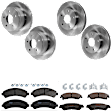 KIT-073024-2848 Front and Rear Brake Disc and Pad Kit, Plain Surface, 5 Lugs, Front-275 mm/Rear-294.89 mm, Front-Semi-Metallic/Rear-Ceramic