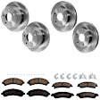 KIT-073024-2849 4-Wheel Set Front and Rear Brake Disc and Pad Kit, Plain Surface 5 Lugs Front-275 mm/Rear-294.89 mm Ceramic, Includes (4) Brake Disc and (2) Brake Pad Set