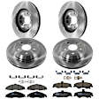 KIT-073024-2910 4-Wheel Set Front and Rear Brake Disc and Pad Kit, Plain Surface 5 Lugs Front-302.77 mm/Rear-305.05 mm Ceramic, Includes (4) Brake Disc and (2) Brake Pad Set