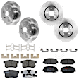 KIT-073024-296 4-Wheel Set Front and Rear Brake Disc and Pad Kit, Plain Surface 5 Lugs Front-311.91 mm/Rear-304.55 mm Ceramic, Includes (4) Brake Disc and (2) Brake Pad Set